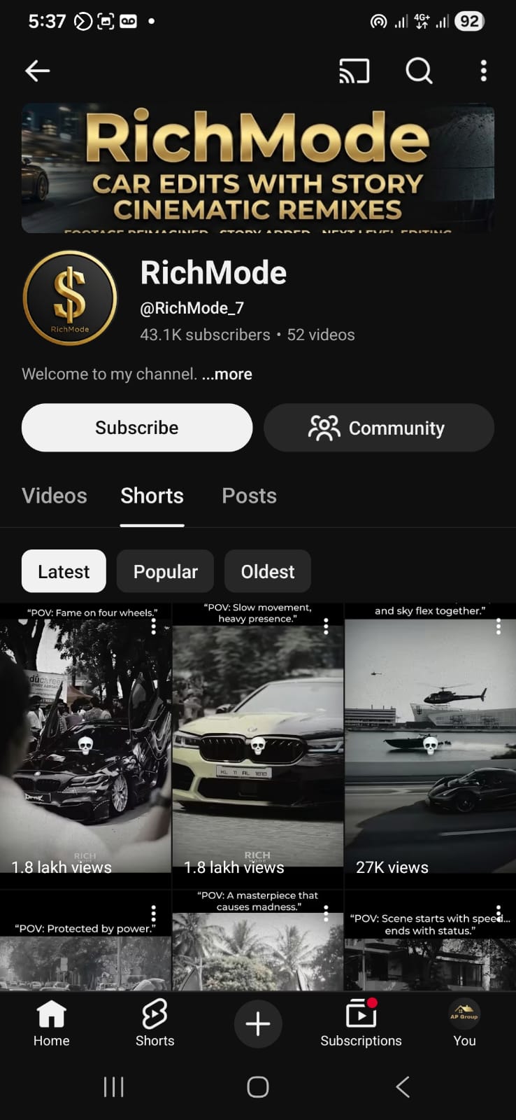RichMode rebranded YouTube channel