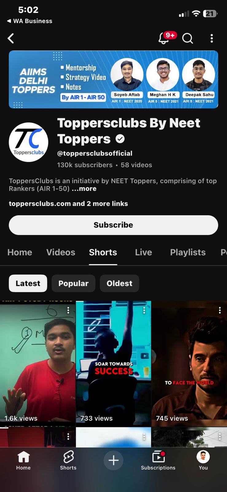 ToppersClubs rebranded YouTube channel